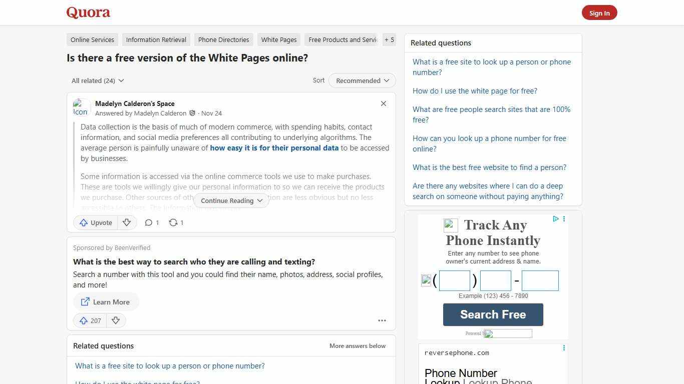 Is there a free version of the White Pages online? - Quora