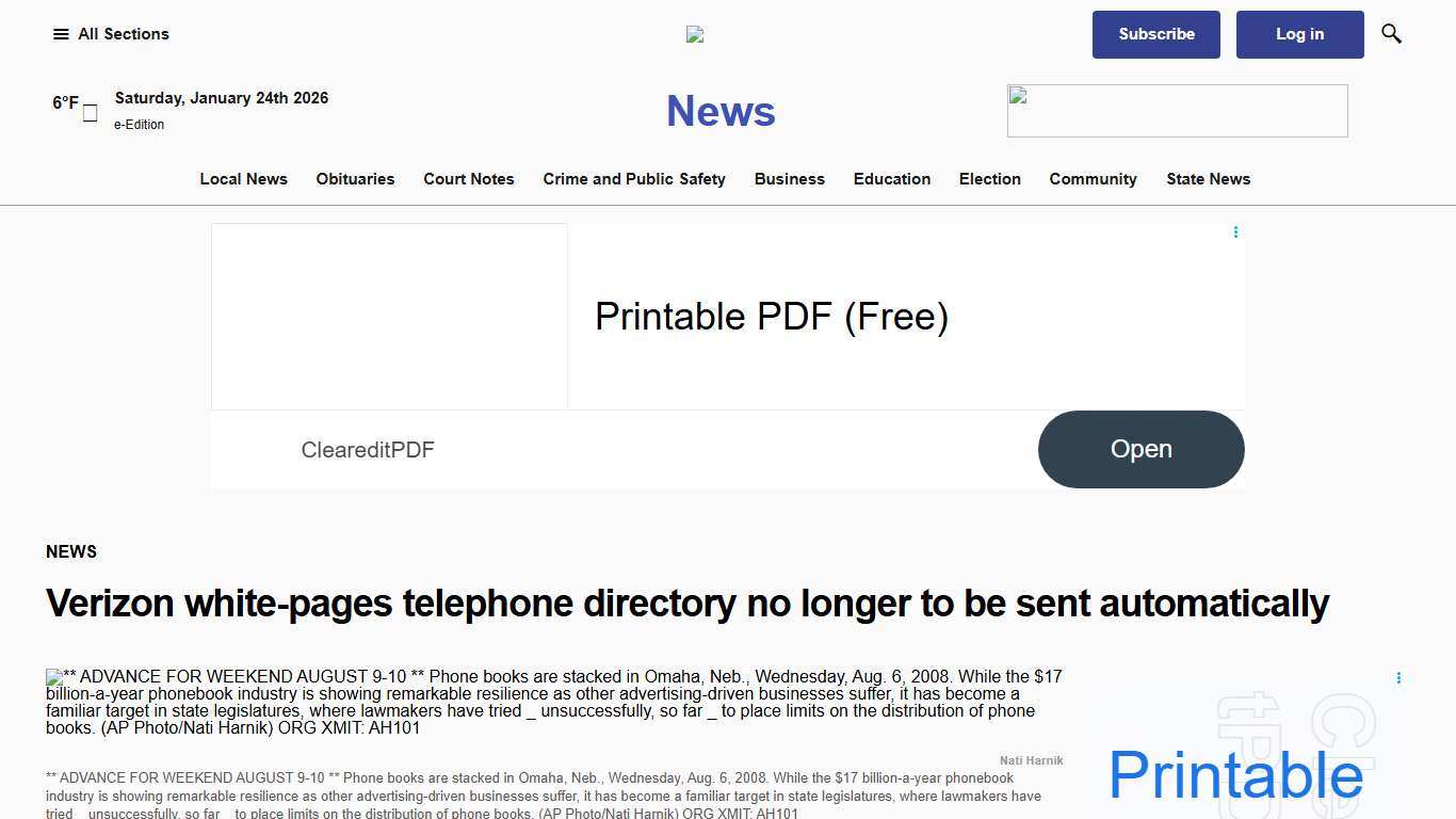 Verizon white-pages telephone directory no longer to be sent automatically – Scranton Times-Tribune